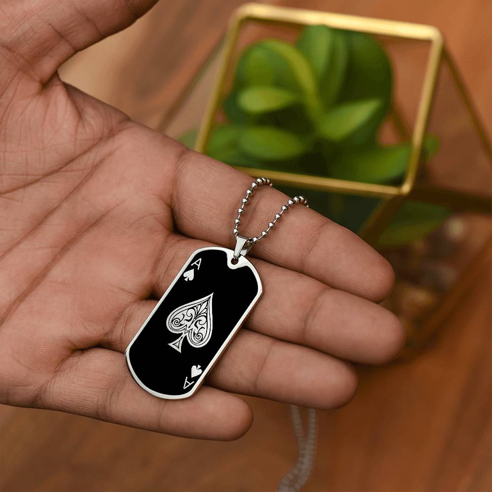 Personalized Ace of Spades Necklace