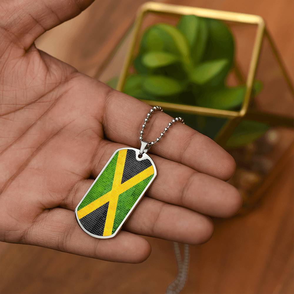 Personalized Flag of Jamaica Necklace