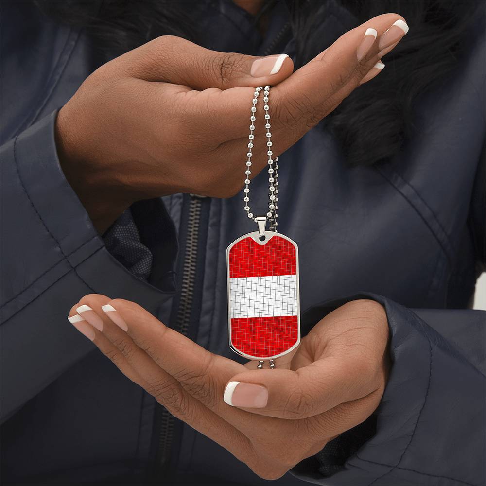 Personalized Peru Flag Necklace