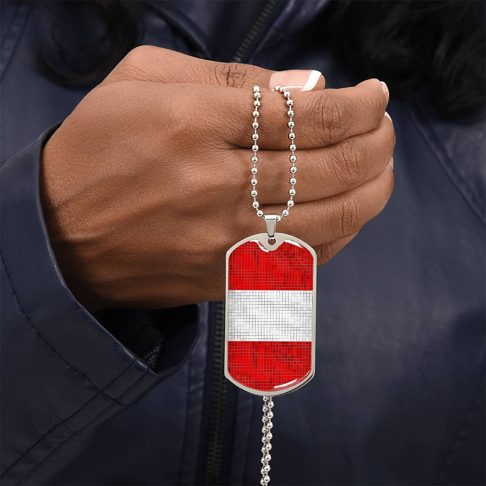 Personalized Peru Flag Necklace