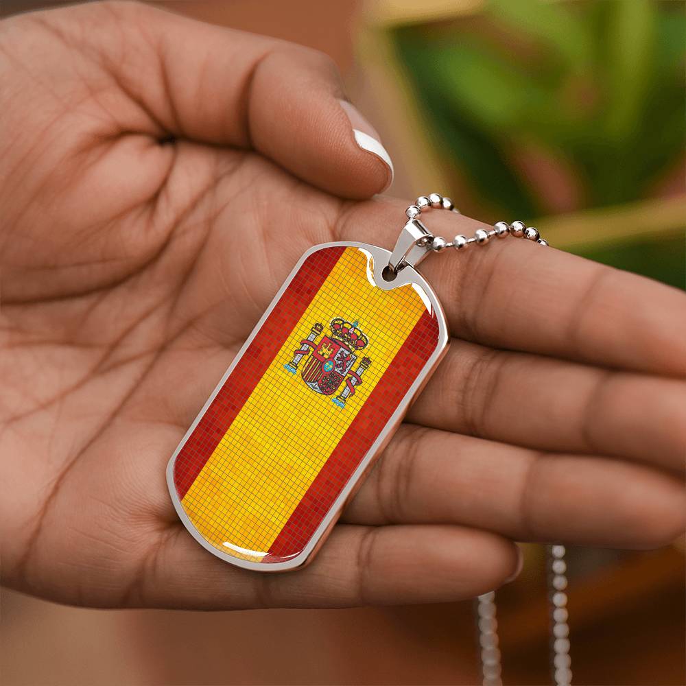 Personalized Flag of Spain Necklace