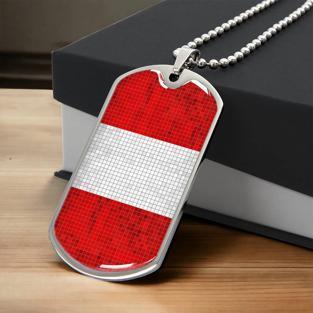 Personalized Peru Flag Necklace