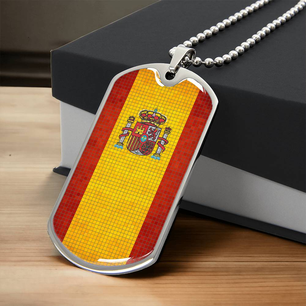 Personalized Flag of Spain Necklace