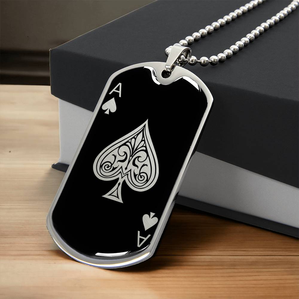 Personalized Ace of Spades Necklace