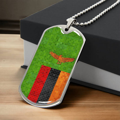 Personalized Zambia Flag Necklace