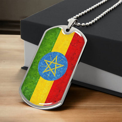 Personalized Ethiopia Flag Necklace
