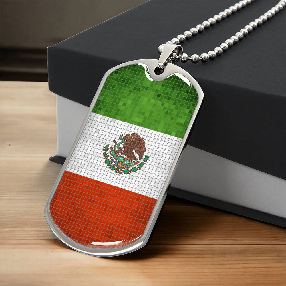 Personalized Mexico Flag Necklace
