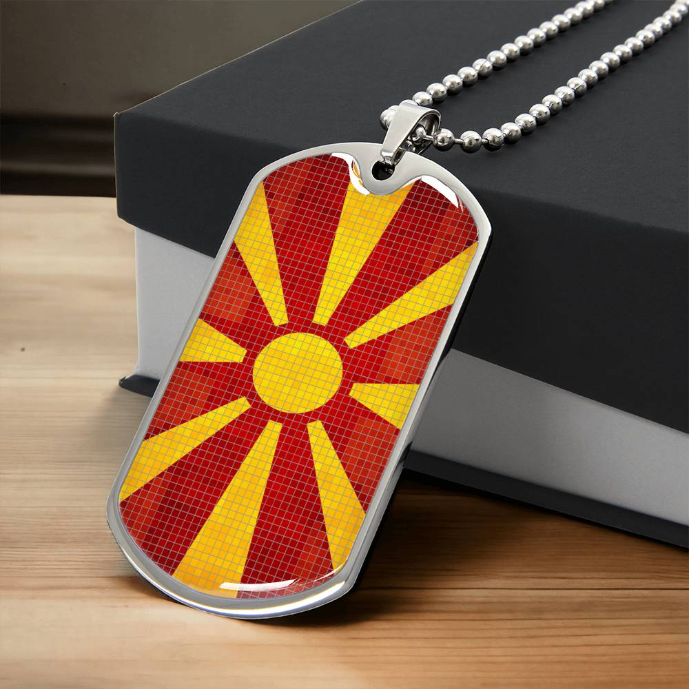 Personalized Flag of Macedonia Necklace