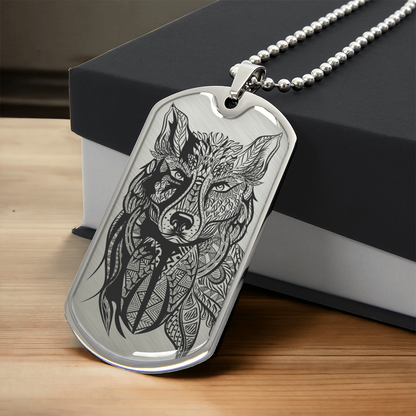 Grey Wolf Necklace - Wolf Pendant