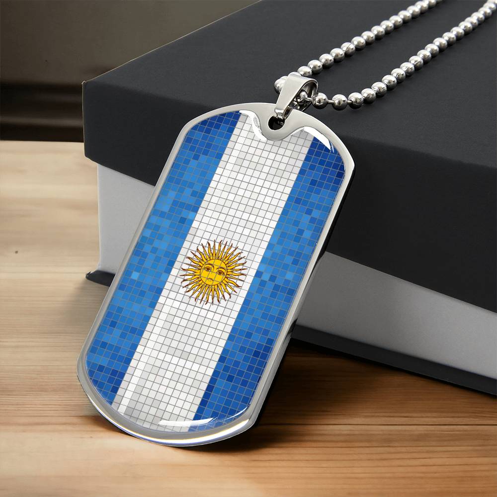 Personalized Argentina Flag Necklace