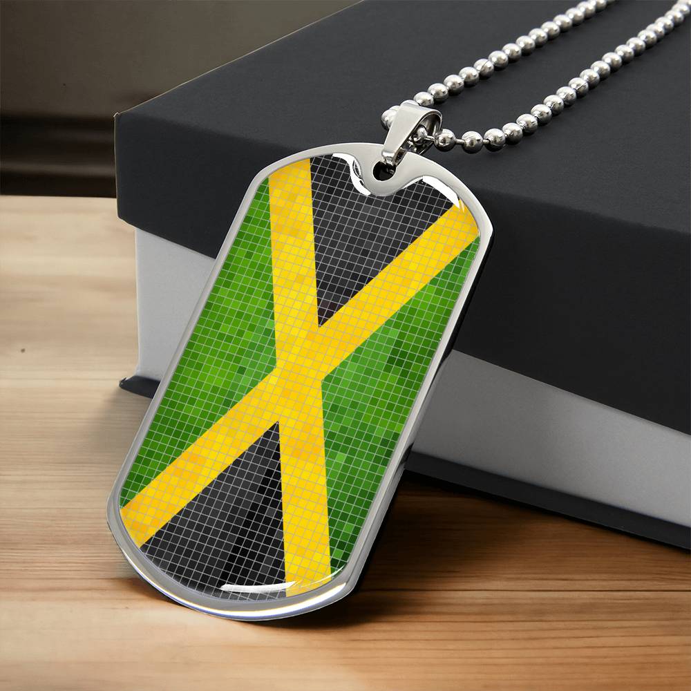Personalized Flag of Jamaica Necklace