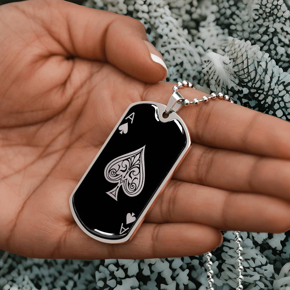 Personalized Ace of Spades Necklace