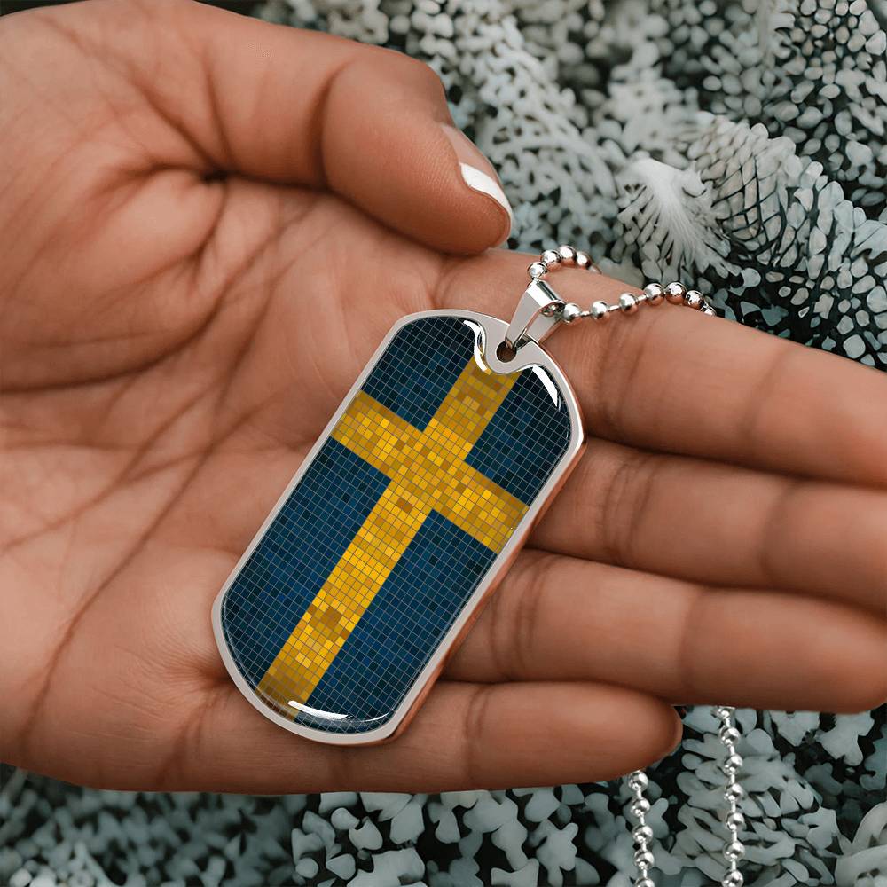 Personalized Flag of Sweden Necklace