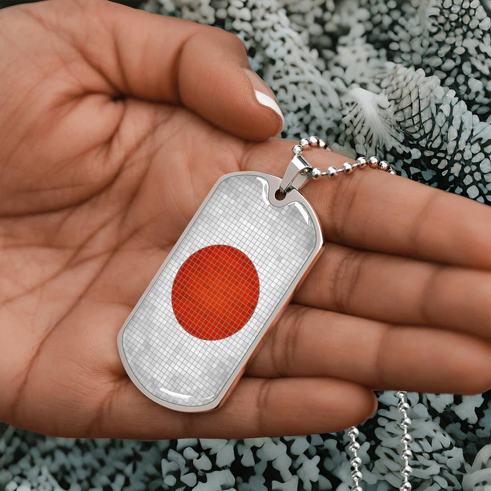 Personalized Japan Flag Necklace