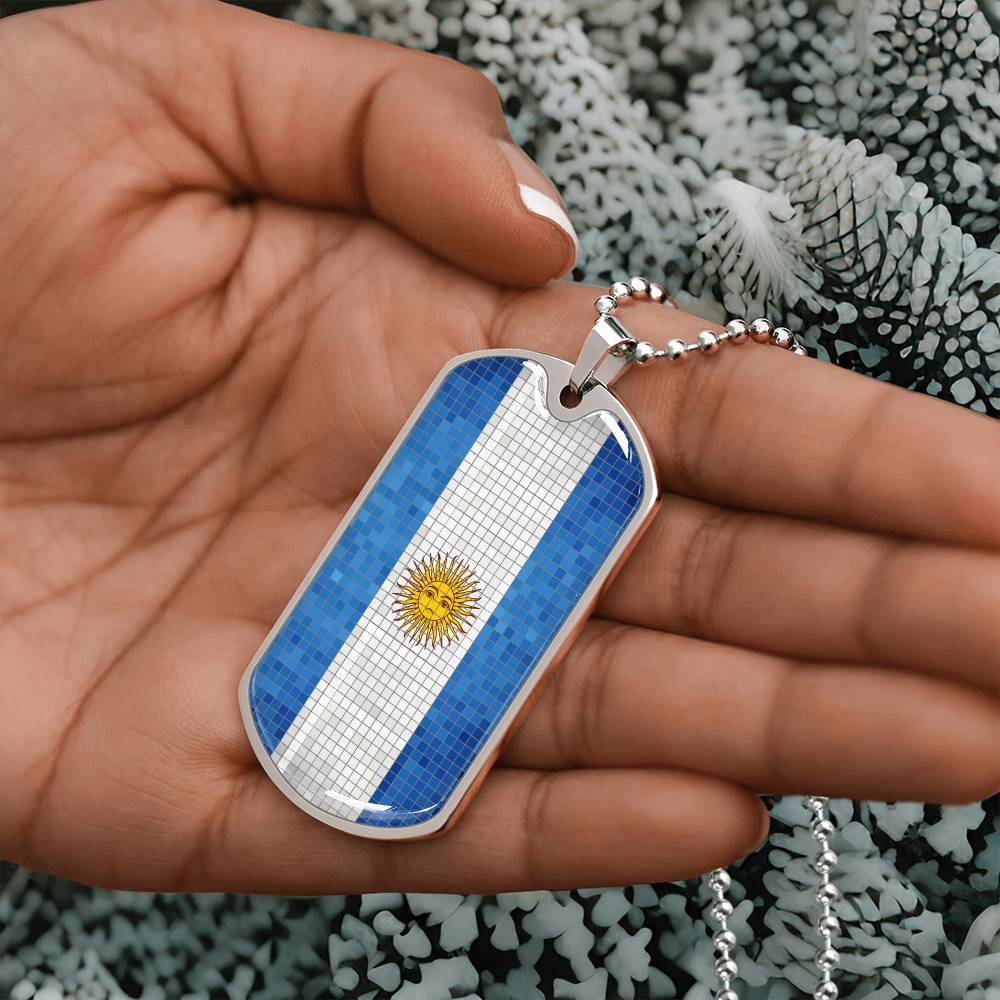 Personalized Argentina Flag Necklace