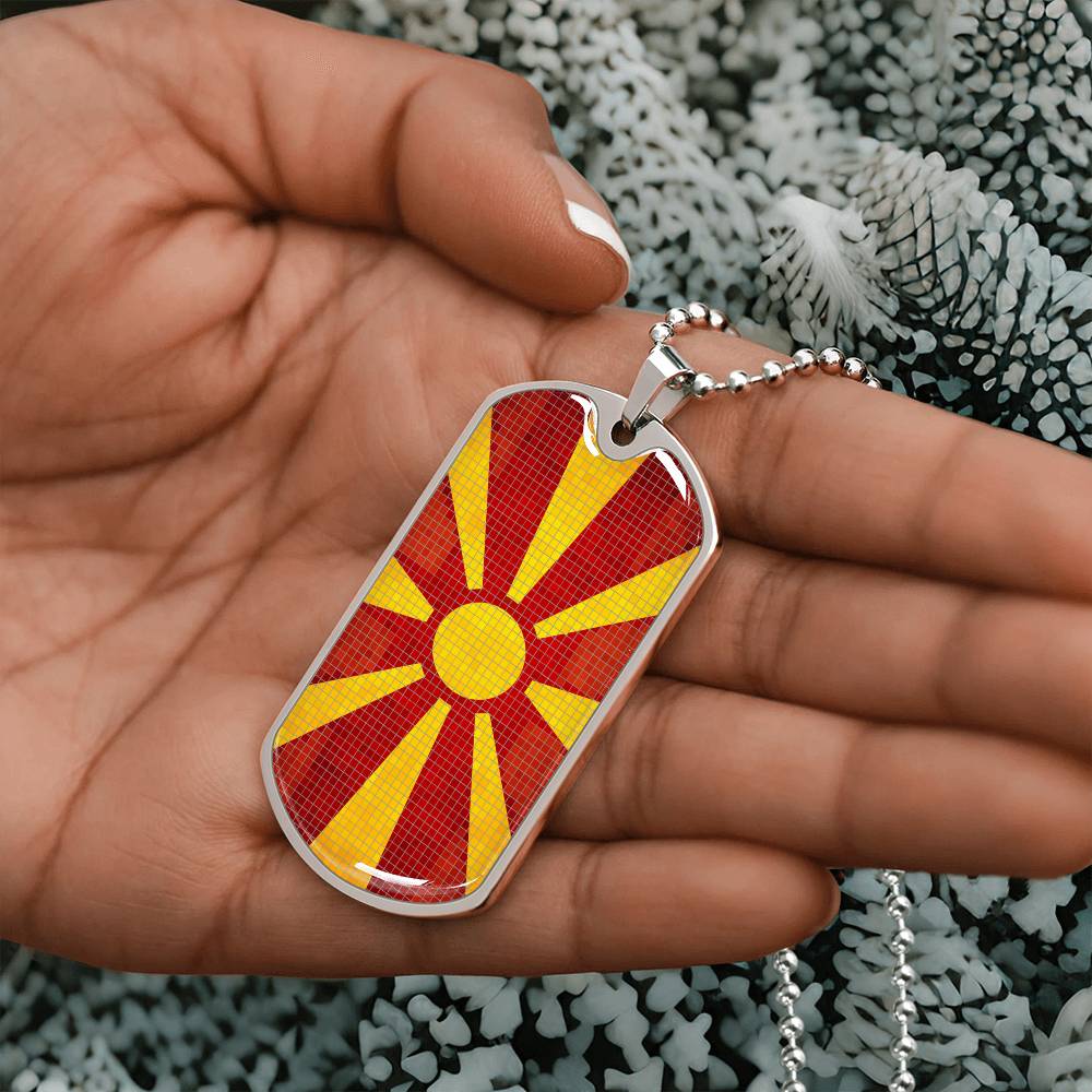 Personalized Flag of Macedonia Necklace