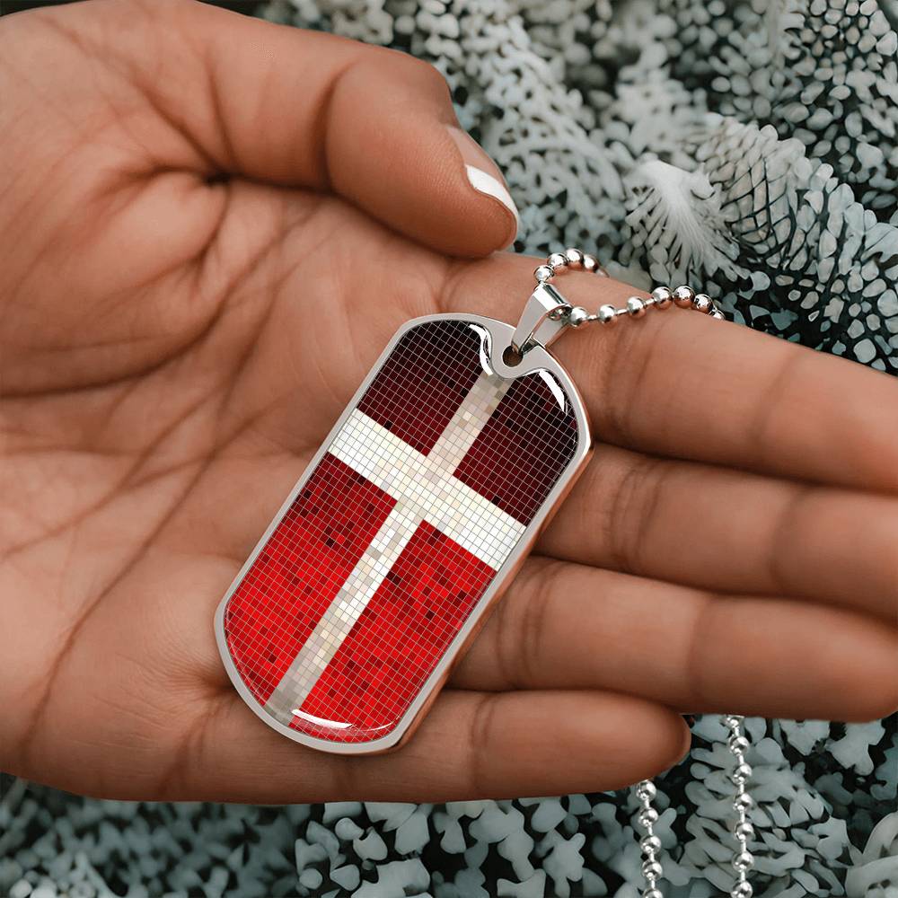 Personalized Flag of Denmark Necklace