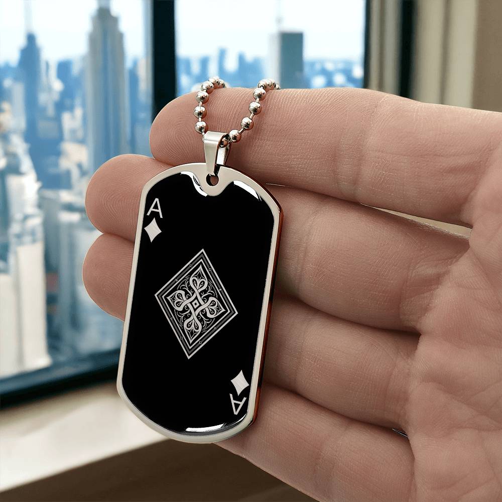 Personalized Ace of Diamonds Necklace
