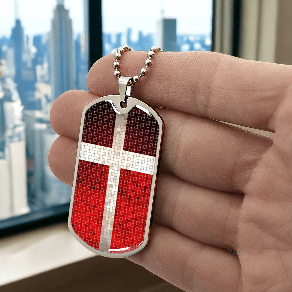 Personalized Flag of Denmark Necklace