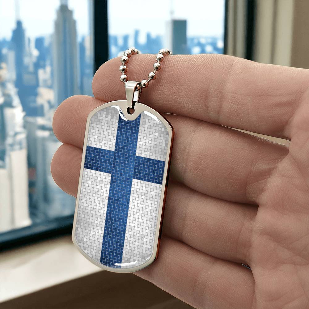 Personalized Flag of Finland Necklace