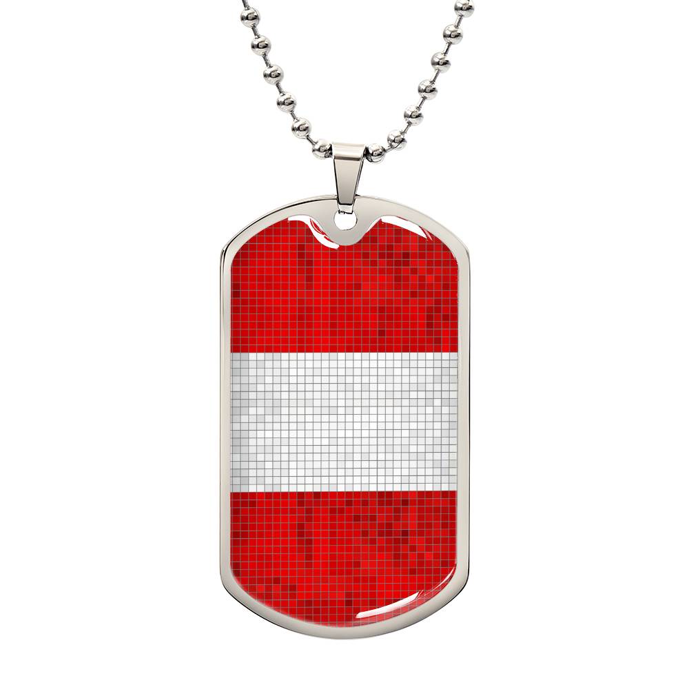Personalized Peru Flag Necklace