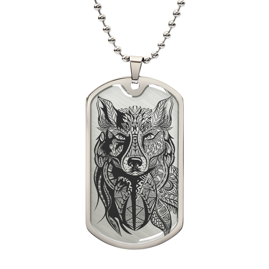 Grey Wolf Necklace - Wolf Pendant