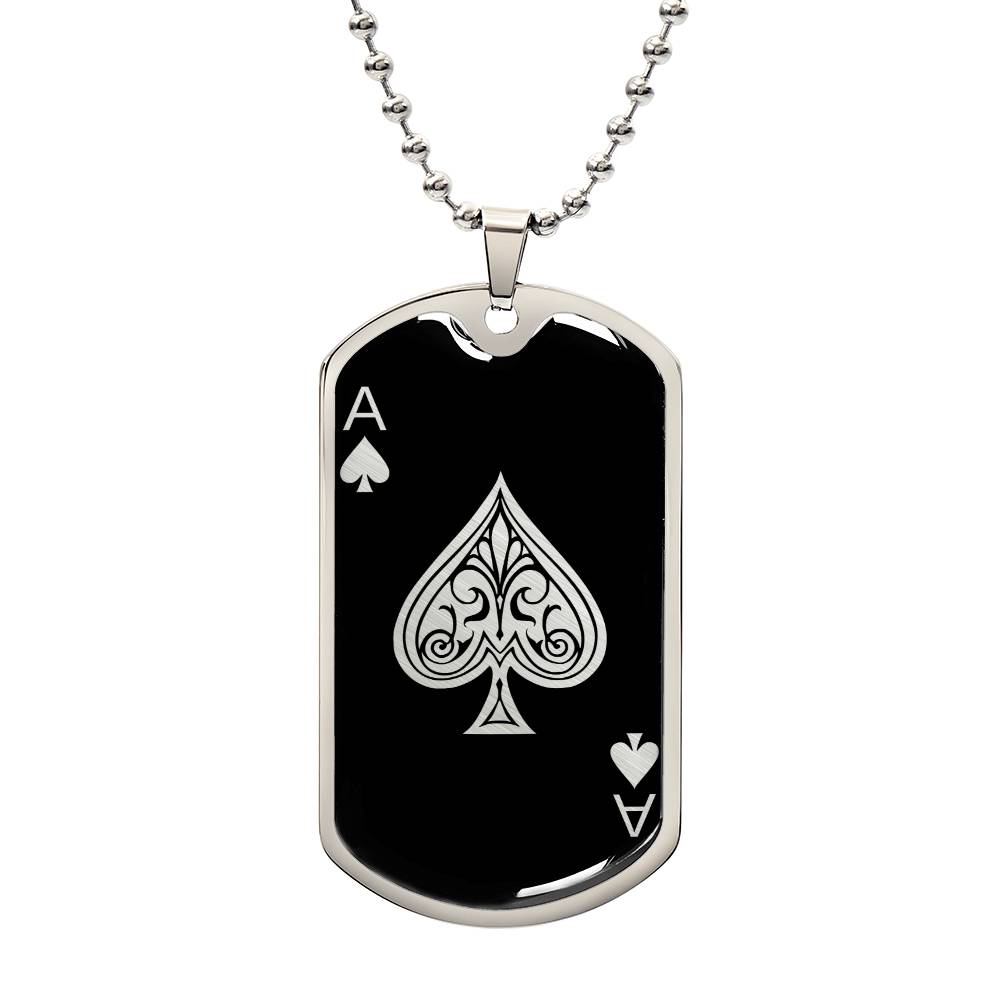 Personalized Ace of Spades Necklace