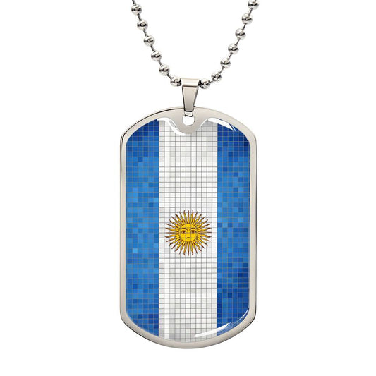 Personalized Argentina Flag Necklace