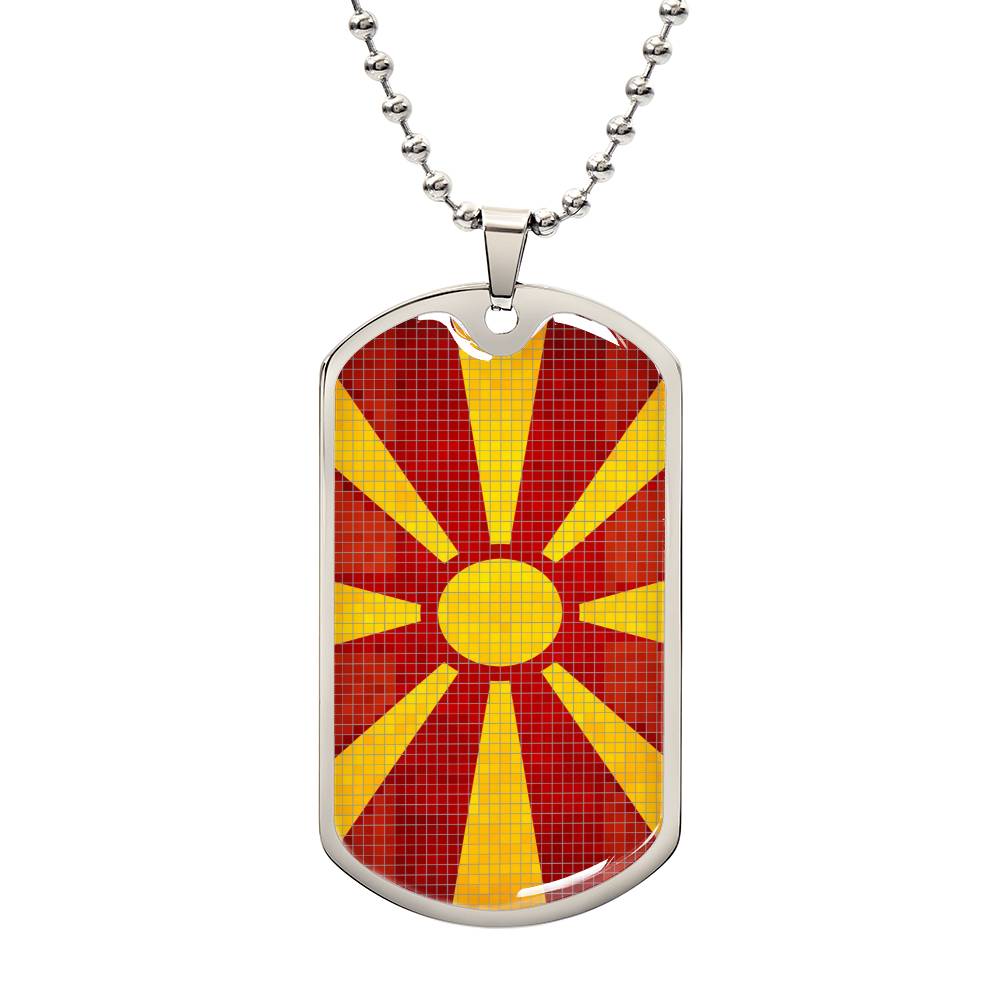 Personalized Flag of Macedonia Necklace