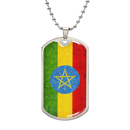 Personalized Ethiopia Flag Necklace