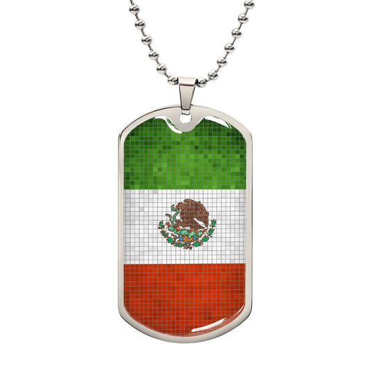 Personalized Mexico Flag Necklace