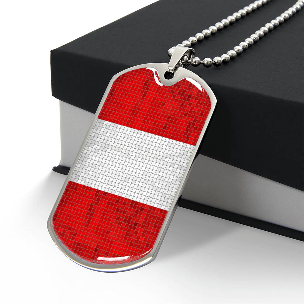 Personalized Peru Flag Necklace