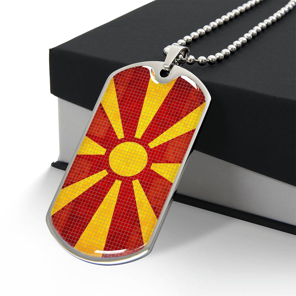 Personalized Flag of Macedonia Necklace