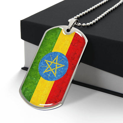Personalized Ethiopia Flag Necklace