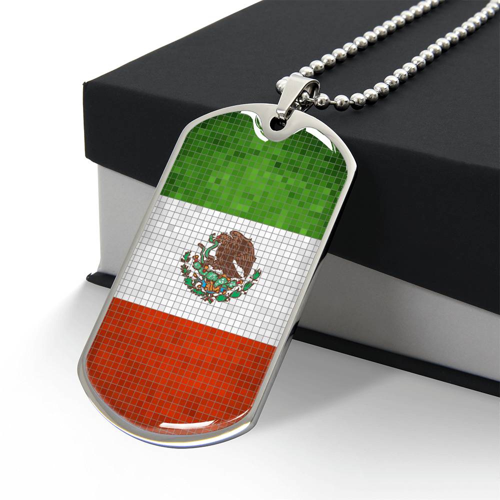 Personalized Mexico Flag Necklace