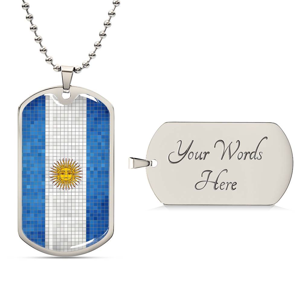 Personalized Argentina Flag Necklace
