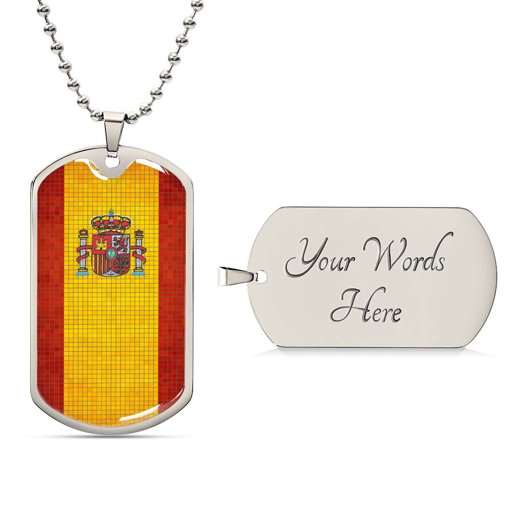 Personalized Flag of Spain Necklace