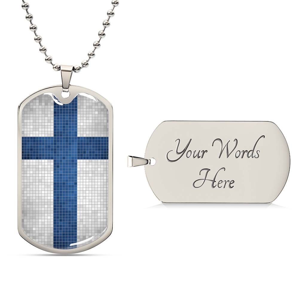 Personalized Flag of Finland Necklace