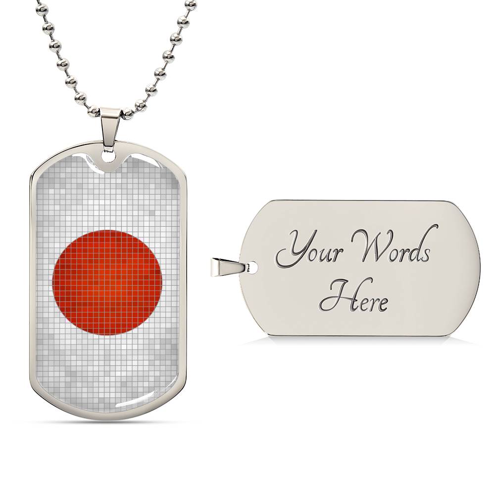 Personalized Japan Flag Necklace