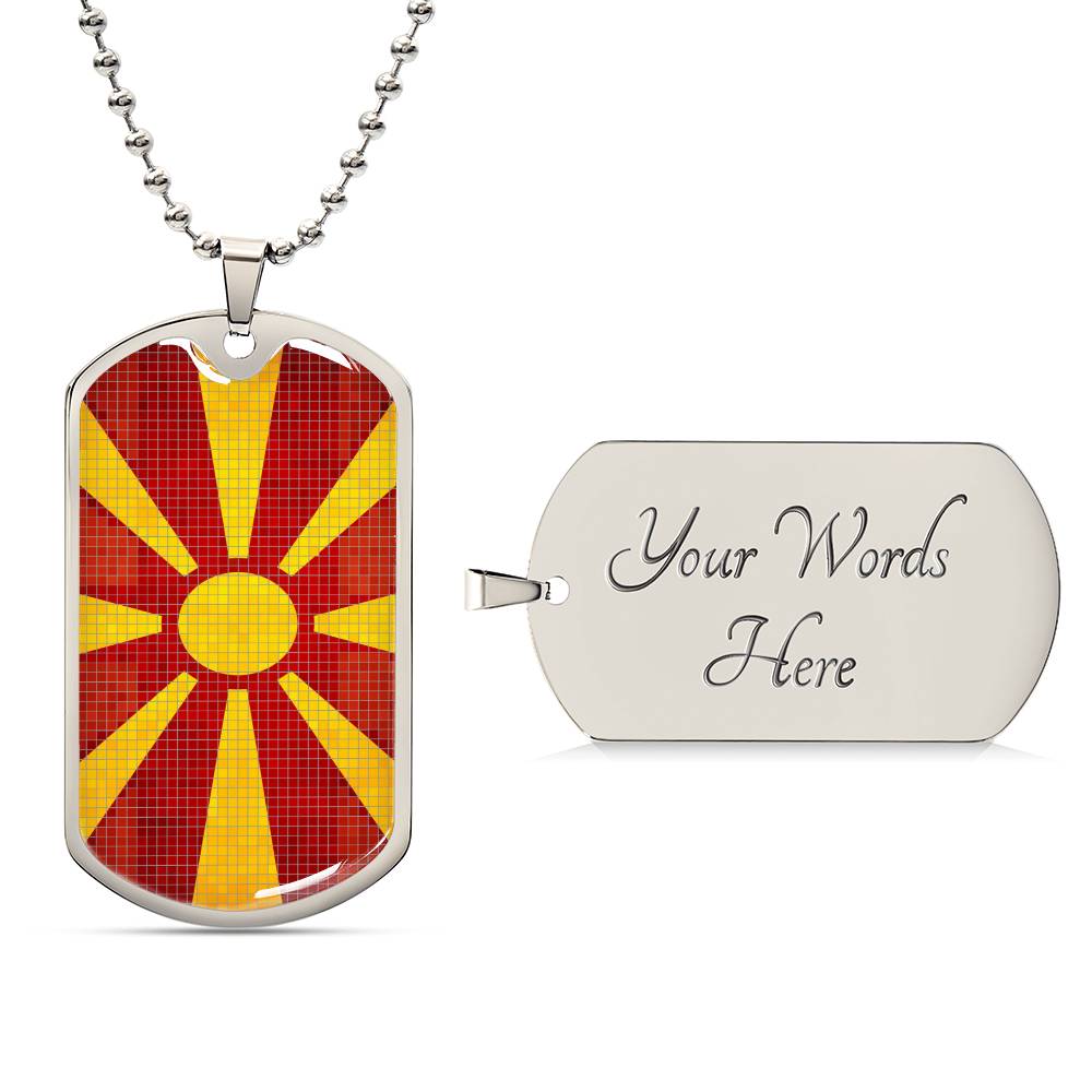 Personalized Flag of Macedonia Necklace