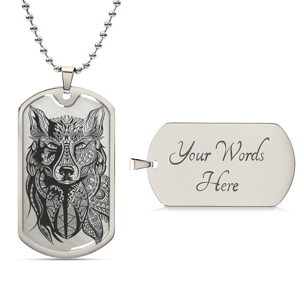 Grey Wolf Necklace - Wolf Pendant