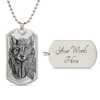 Grey Wolf Necklace - Wolf Pendant