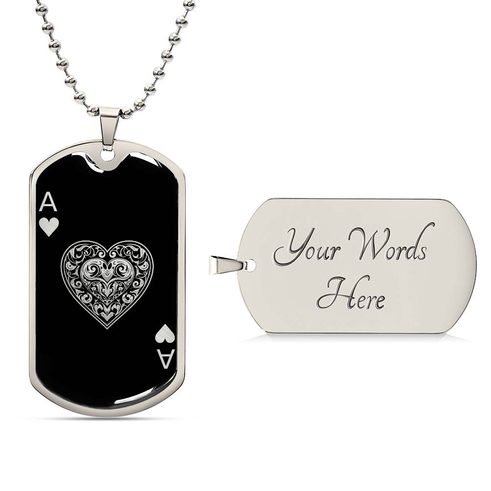 Personalized Ace of Hearts Necklace