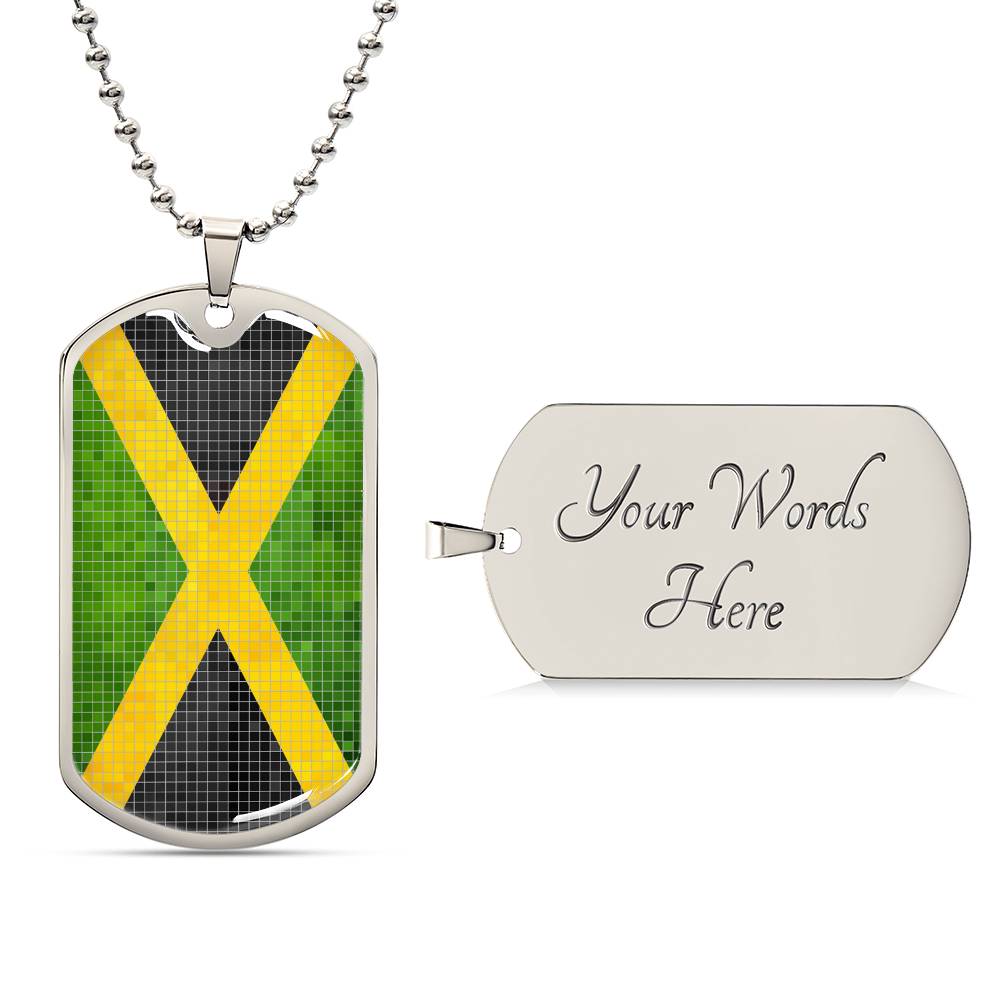 Personalized Flag of Jamaica Necklace