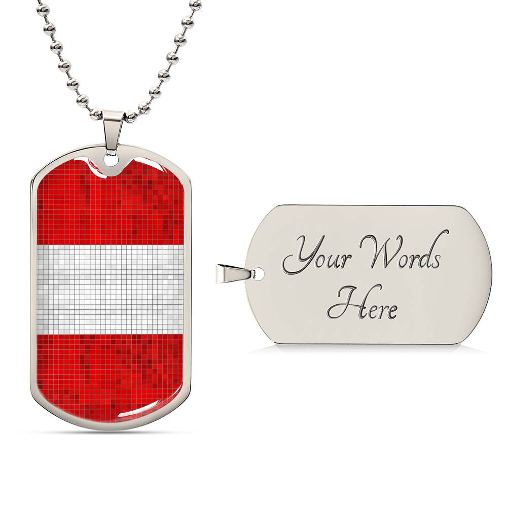 Personalized Peru Flag Necklace