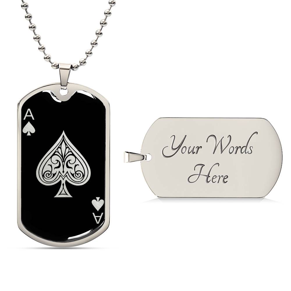 Personalized Ace of Spades Necklace