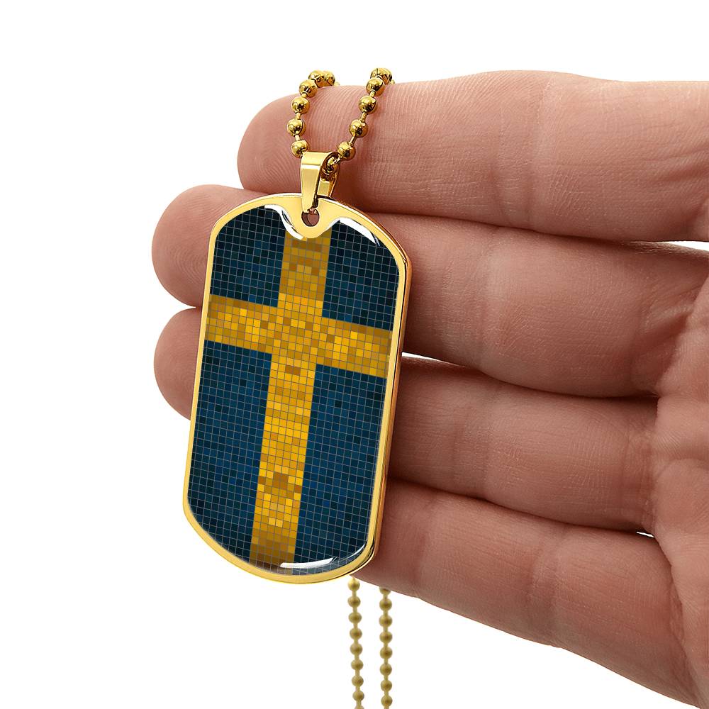 Personalized Flag of Sweden Necklace