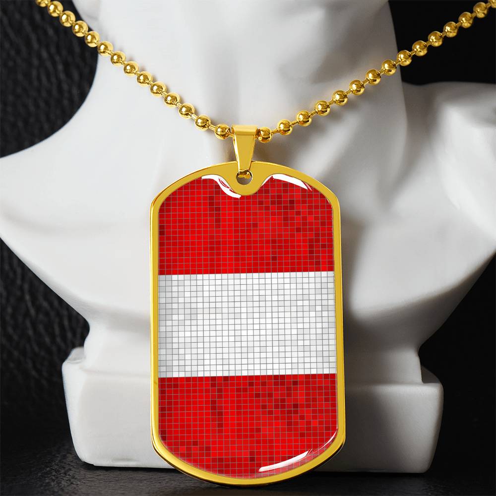 Personalized Peru Flag Necklace