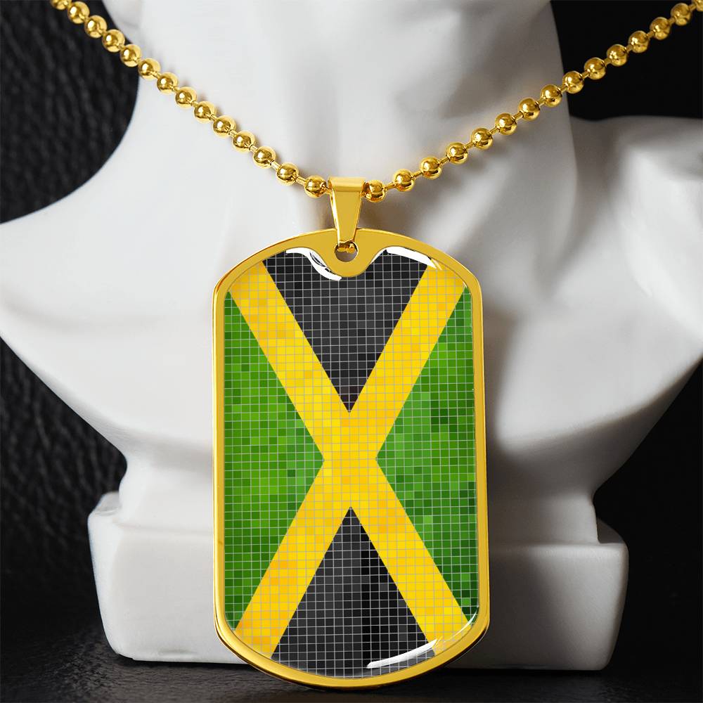 Personalized Flag of Jamaica Necklace