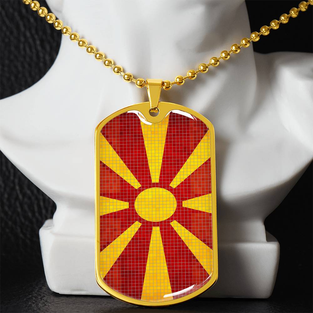 Personalized Flag of Macedonia Necklace